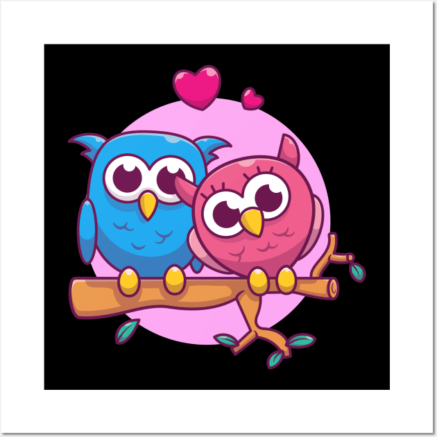 Couple of owl cartoon Wall Art by Catalyst Labs